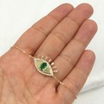 Load image into Gallery viewer, CB96325. 14k Solid Gold Diamond and Gemstone Eye Bracelet