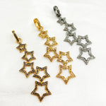 Load image into Gallery viewer, DP549. Diamond Silver Five Stars Pendant