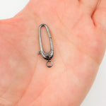 Load image into Gallery viewer, 30MM Black Rhodium Shiny Sterling Silver Oval Clasp