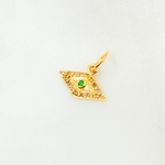 Load image into Gallery viewer, 14K Gold Charm Evil Eye Pendant with Diamond and Gemstones. GDP539
