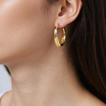 Load image into Gallery viewer, 14K Solid Gold Fancy Hoop Earrings