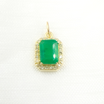 Load image into Gallery viewer, 14K Solid Gold Diamond and Emerald Charm