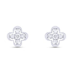 Load image into Gallery viewer, EFA54268. 14K Solid Gold Diamond Flower Studs