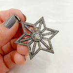 Load image into Gallery viewer, DP118. Diamond & Sterling Silver Star Pendant with Gemstone