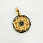 Load image into Gallery viewer, DP395. Diamond Sterling Silver Round Fancy Pendant