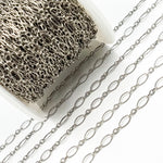 Load image into Gallery viewer, Oxidized Sterling Silver Hammered Oval and Smooth Round Links Chain