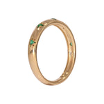 Load image into Gallery viewer, RAZ01551EM. 14K Solid Gold Emerald Stars Band Ring