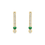 Load image into Gallery viewer, EHC56664. 14K Solid Gold Gemstone & Diamond & Hoop Earrings