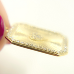 Load image into Gallery viewer, 14K Solid Gold Diamond Rectangle Charm. GDP237