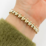 Load image into Gallery viewer, BNG68580. 14K Solid Yellow Gold Diamond Fancy Bangle