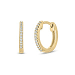 Load image into Gallery viewer, 14k Solid Yellow Gold Diamond Huggie Hoop Earrings. EHB56864Y
