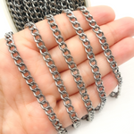 Load image into Gallery viewer, V44OX. Oxidized Sterling Silver Curb Link Chain