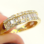 Load image into Gallery viewer, 14K Solid Yellow Gold Diamond Band Ring.