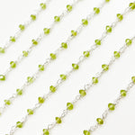 Load image into Gallery viewer, Peridot Gemstone Sterling Silver Wire Chains