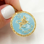 Load image into Gallery viewer, Shop Now Diamond Sterling Silver Taurus Zodiac Enamel Pendant