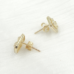Load image into Gallery viewer, OJ6527. 14K Solid Gold Diamond Rectangle Earrings