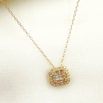 Load image into Gallery viewer, PFF32462. 14k Solid Yellow Gold Cable Link Necklace with Diamonds