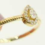 Load image into Gallery viewer, 14K Solid Gold Drop Diamond Ring.