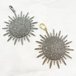 Load image into Gallery viewer, DP063. Diamond Sterling Silver Sun Pendant