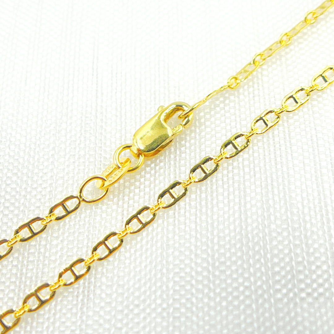14K Solid Gold Flat Marina Chain