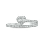 Load image into Gallery viewer, 14k Solid Gold Double Band Heart Ring.