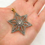 Load image into Gallery viewer, DP118. Diamond & Sterling Silver Star Pendant with Gemstone