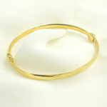 Load image into Gallery viewer, Bangle16. 14K Solid Gold Matte Textured Bangle
