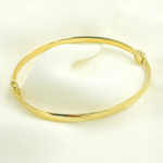 Load image into Gallery viewer, 14K Solid Gold Matte Textured Bangle. Bangle16
