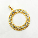 Load image into Gallery viewer, DSP040. Sterling Silver Round Pendant with Gemstone