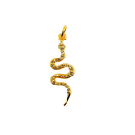 Load image into Gallery viewer, 14K Solid Gold with Diamonds Snake Shape Charm. GDP123