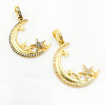 Load image into Gallery viewer, DP707. Diamond Sterling Silver Moon & Star Pendant