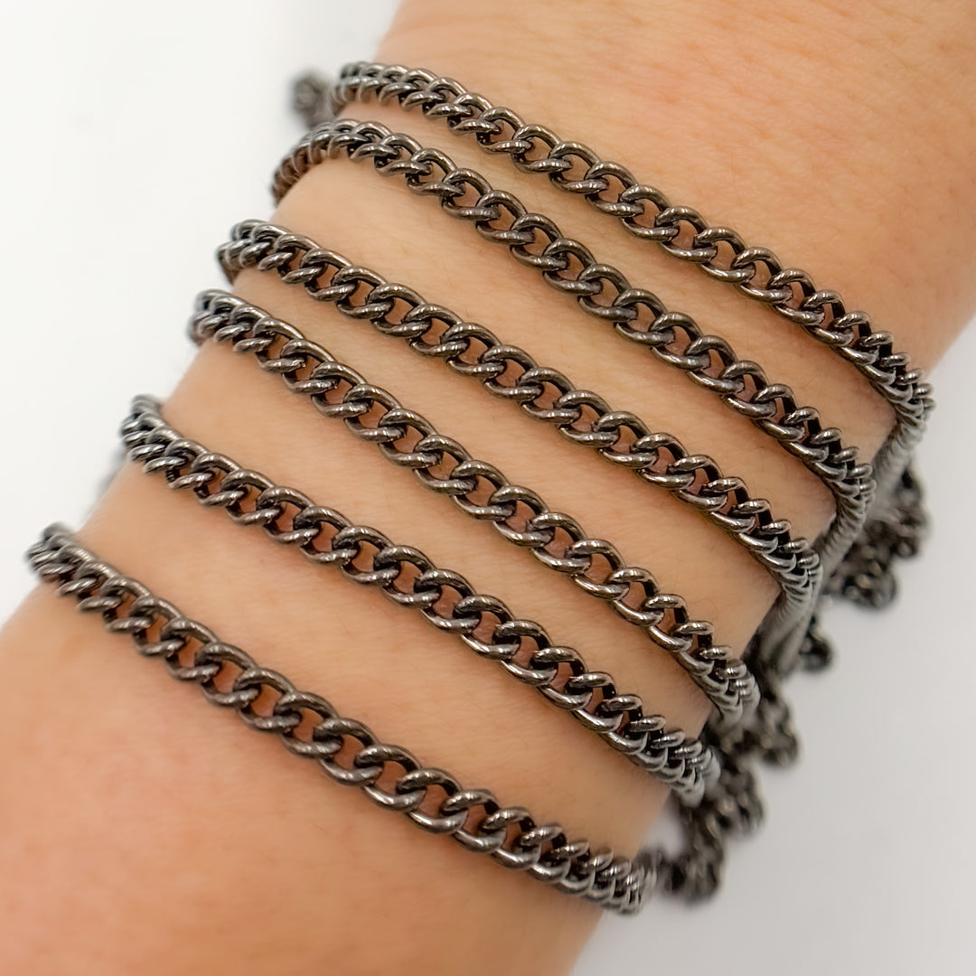 Y57OX. Oxidized Sterling Silver Curb Chain