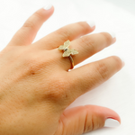 Load image into Gallery viewer, 14K Solid Gold Diamond Butterfly Ring