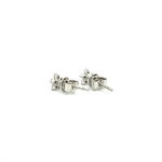 Load image into Gallery viewer, ER412616W. 14k Solid White Gold Diamond Flower Studs