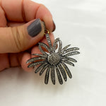 Load image into Gallery viewer, DP197. Diamond Sterling Silver Flower Pendant