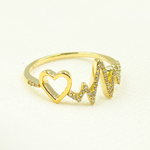 Load image into Gallery viewer, 14K Solid Gold Heart Beat Diamond Ring.