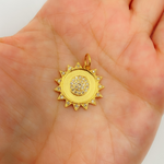 Load image into Gallery viewer, GDP184. 14K Solid Gold Diamond Sun Charm