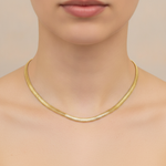 Load image into Gallery viewer, 390J02RUMBA. 14K Solid Gold Flat Snake Necklace