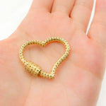 Load image into Gallery viewer, DC716. Diamond & Sterling Silver Heart Carabiner Clasp