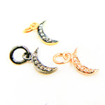 Load image into Gallery viewer, DC081. Diamond Sterling Silver Moon Charm