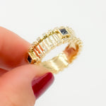 Load image into Gallery viewer, Shop 14K Solid Yellow Gold Diamond and Blue Sapphire Band Rings