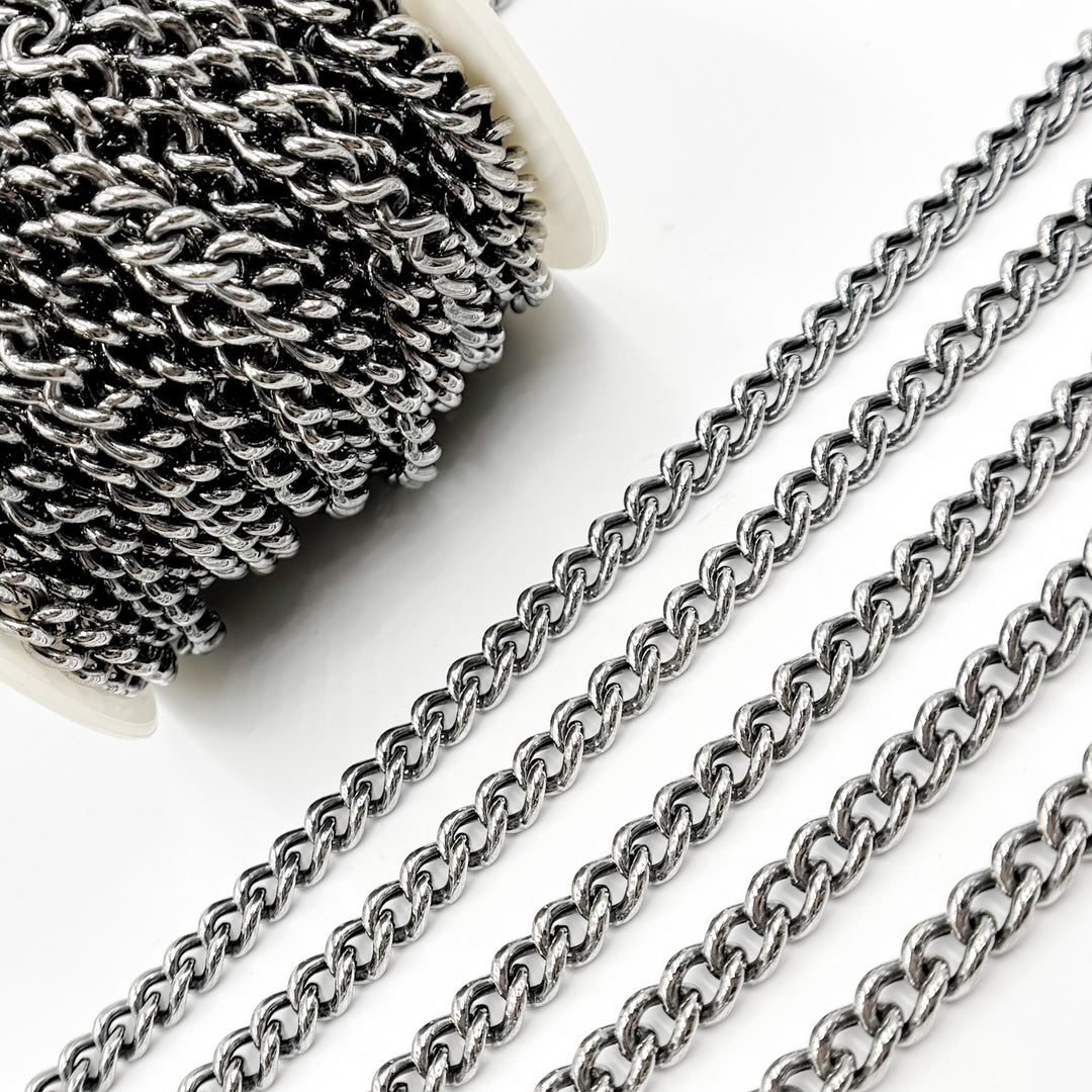 Oxidized Sterling Curb Chain