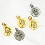Load image into Gallery viewer, DC217. Diamond & Sterling Silver Round Hamsa Charm
