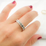 Load image into Gallery viewer, 14K Solid Gold Diamond Baguette Ring.