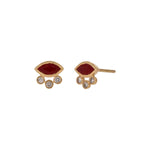 Load image into Gallery viewer, EFB52986. 14K Solid Gold Diamond and Gemstone Fancy Stud Earrings