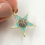 Load image into Gallery viewer, DP773A. Diamond Sterling Silver Star Enamel Pendant