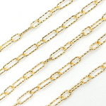 Load image into Gallery viewer, Sterling Silver Gold Plated Diamond Cut Paper Clip Chains