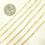 Load image into Gallery viewer, 14K Solid Yellow Gold Diamond Cut Cable & Marina Link Chain