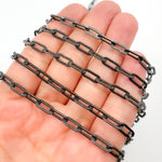 Load image into Gallery viewer, Black Rhodium Sterling Silver Matt Paperclip Chain