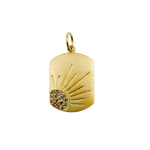 Load image into Gallery viewer, 14K Solid Gold Diamond Rectangle Shape Charm with Sun. GDP48